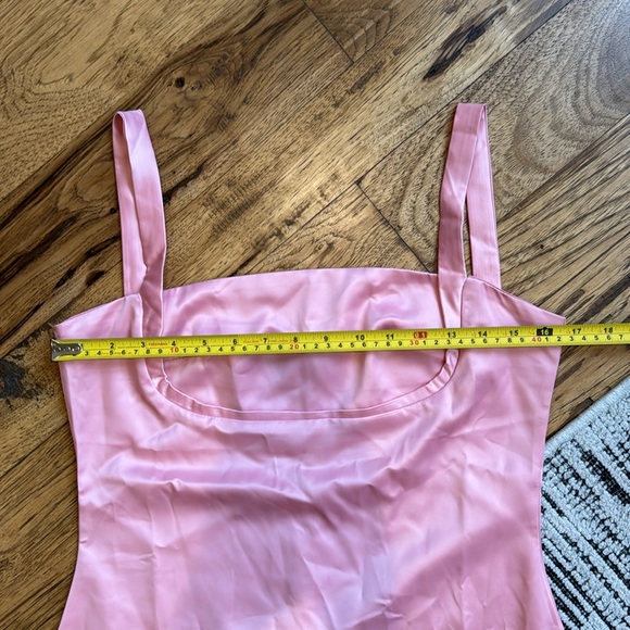 Baby Pink Satin Mini Dress Bootique - Picture 6 of 8